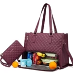 LOVEVOOK Bolsa de almuerzo para mujer, bolsa para laptop de 15.6 pulgadas con compartimento aislado para el almuerzo, bolso acolchado de gran capacidad para computadora con bolso para negocios – QWE002 5 LOVEVOOK Bolsa de almuerzo para mujer, bolsa para laptop de 15.6 pulgadas con compartimento aislado para el almuerzo, bolso acolchado de gran capacidad para computadora con bolso para negocios – QWE002 5