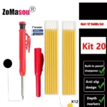 Lápiz de carpintero profesional, marcador de Agujero profundo de cabeza larga de Metal, ingeniería para herramientas de construcción de carpintería, papelería – Kit 20 33 Lápiz de carpintero profesional, marcador de Agujero profundo de cabeza larga de Metal, ingeniería para herramientas de construcción de carpintería, papelería – Kit 20 33