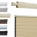 Persianas de nido de abeja para ventanas, sin herramientas, tela de celda de 1 “, aislamiento térmico inalámbrico, reducción de ruido – Beige Blackout 7