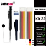 Lápiz de carpintero profesional, marcador de Agujero profundo de cabeza larga de Metal, ingeniería para herramientas de construcción de carpintería, papelería – Kit 22 35 Lápiz de carpintero profesional, marcador de Agujero profundo de cabeza larga de Metal, ingeniería para herramientas de construcción de carpintería, papelería – Kit 22 35