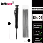 Lápiz de carpintero profesional, marcador de Agujero profundo de cabeza larga de Metal, ingeniería para herramientas de construcción de carpintería, papelería – Kit 01 14 Lápiz de carpintero profesional, marcador de Agujero profundo de cabeza larga de Metal, ingeniería para herramientas de construcción de carpintería, papelería – Kit 01 14