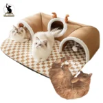 Casa de cama tipo túnel para gatos con juguete de Ballet de peluche Peekaboo, acento de tubo para gatitos de interior para gatos pequeños múltiples para conejos 2 Casa de cama tipo túnel para gatos con juguete de Ballet de peluche Peekaboo, acento de tubo para gatitos de interior para gatos pequeños múltiples para conejos 2