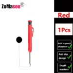 Lápiz de carpintero profesional, marcador de Agujero profundo de cabeza larga de Metal, ingeniería para herramientas de construcción de carpintería, papelería – Red 1Pcs 8 Lápiz de carpintero profesional, marcador de Agujero profundo de cabeza larga de Metal, ingeniería para herramientas de construcción de carpintería, papelería – Red 1Pcs 8