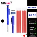 Lápiz de carpintero profesional, marcador de Agujero profundo de cabeza larga de Metal, ingeniería para herramientas de construcción de carpintería, papelería – Kit 18 31 Lápiz de carpintero profesional, marcador de Agujero profundo de cabeza larga de Metal, ingeniería para herramientas de construcción de carpintería, papelería – Kit 18 31