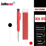 Lápiz de carpintero profesional, marcador de Agujero profundo de cabeza larga de Metal, ingeniería para herramientas de construcción de carpintería, papelería – Kit 05 18 Lápiz de carpintero profesional, marcador de Agujero profundo de cabeza larga de Metal, ingeniería para herramientas de construcción de carpintería, papelería – Kit 05 18