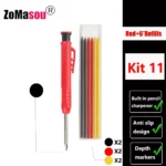 Lápiz de carpintero profesional, marcador de Agujero profundo de cabeza larga de Metal, ingeniería para herramientas de construcción de carpintería, papelería – Kit 11 24 Lápiz de carpintero profesional, marcador de Agujero profundo de cabeza larga de Metal, ingeniería para herramientas de construcción de carpintería, papelería – Kit 11 24