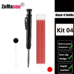 Lápiz de carpintero profesional, marcador de Agujero profundo de cabeza larga de Metal, ingeniería para herramientas de construcción de carpintería, papelería – Kit 04 17 Lápiz de carpintero profesional, marcador de Agujero profundo de cabeza larga de Metal, ingeniería para herramientas de construcción de carpintería, papelería – Kit 04 17