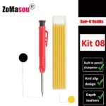 Lápiz de carpintero profesional, marcador de Agujero profundo de cabeza larga de Metal, ingeniería para herramientas de construcción de carpintería, papelería – Kit 08 21 Lápiz de carpintero profesional, marcador de Agujero profundo de cabeza larga de Metal, ingeniería para herramientas de construcción de carpintería, papelería – Kit 08 21
