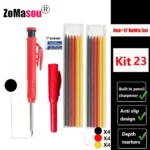 Lápiz de carpintero profesional, marcador de Agujero profundo de cabeza larga de Metal, ingeniería para herramientas de construcción de carpintería, papelería – Kit 23 36 Lápiz de carpintero profesional, marcador de Agujero profundo de cabeza larga de Metal, ingeniería para herramientas de construcción de carpintería, papelería – Kit 23 36