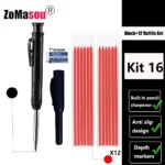 Lápiz de carpintero profesional, marcador de Agujero profundo de cabeza larga de Metal, ingeniería para herramientas de construcción de carpintería, papelería – Kit 16 29 Lápiz de carpintero profesional, marcador de Agujero profundo de cabeza larga de Metal, ingeniería para herramientas de construcción de carpintería, papelería – Kit 16 29