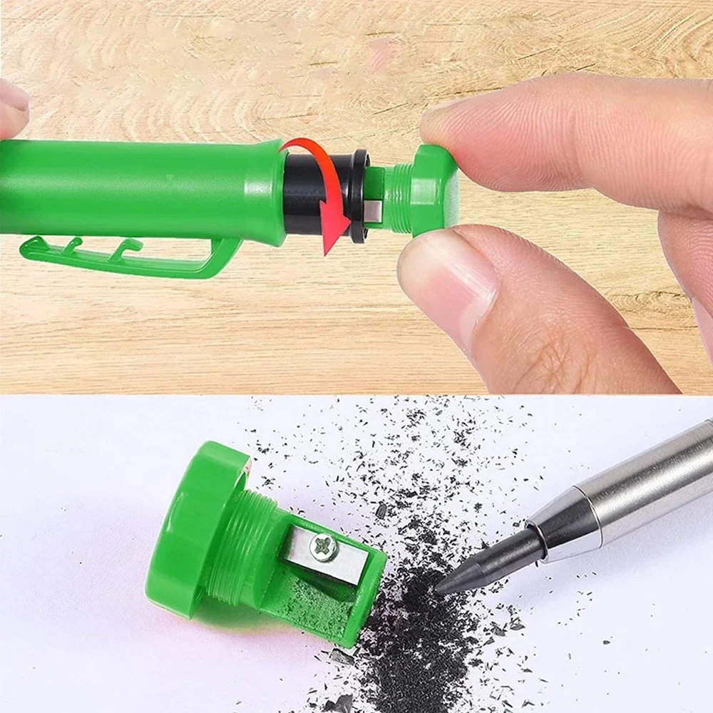 Lápiz de carpintero profesional, marcador de Agujero profundo de cabeza larga de Metal, ingeniería para herramientas de construcción de carpintería, papelería 6 Lápiz de carpintero profesional, marcador de Agujero profundo de cabeza larga de Metal, ingeniería para herramientas de construcción de carpintería, papelería 6