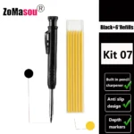 Lápiz de carpintero profesional, marcador de Agujero profundo de cabeza larga de Metal, ingeniería para herramientas de construcción de carpintería, papelería – Kit 07 20 Lápiz de carpintero profesional, marcador de Agujero profundo de cabeza larga de Metal, ingeniería para herramientas de construcción de carpintería, papelería – Kit 07 20