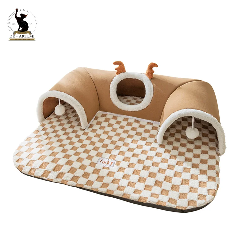 Casa de cama tipo túnel para gatos con juguete de Ballet de peluche Peekaboo, acento de tubo para gatitos de interior para gatos pequeños múltiples para conejos – Brown 6 Casa de cama tipo túnel para gatos con juguete de Ballet de peluche Peekaboo, acento de tubo para gatitos de interior para gatos pequeños múltiples para conejos – Brown 6