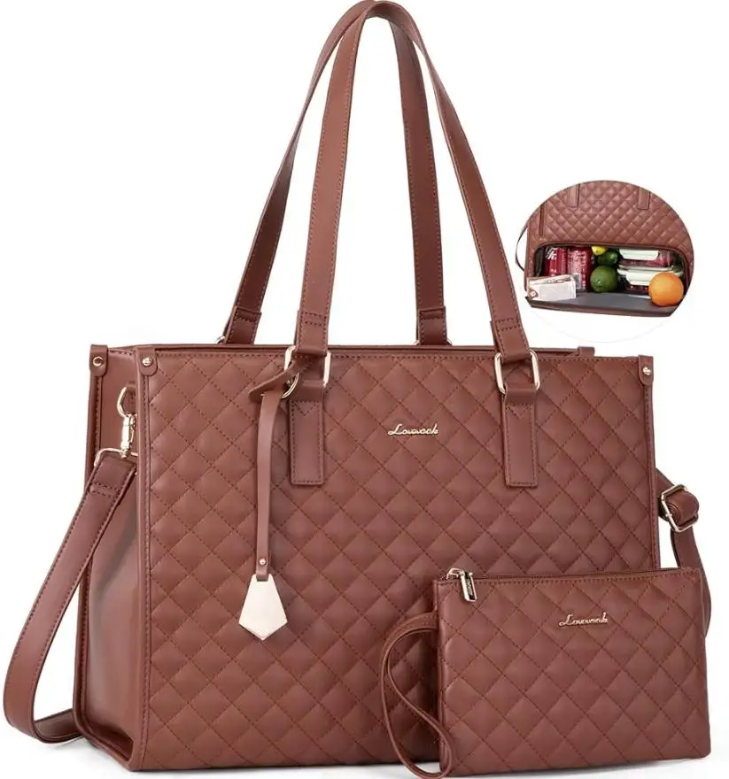 LOVEVOOK Bolsa de almuerzo para mujer, bolsa para laptop de 15.6 pulgadas con compartimento aislado para el almuerzo, bolso acolchado de gran capacidad para computadora con bolso para negocios – QWE004 3 LOVEVOOK Bolsa de almuerzo para mujer, bolsa para laptop de 15.6 pulgadas con compartimento aislado para el almuerzo, bolso acolchado de gran capacidad para computadora con bolso para negocios – QWE004 3