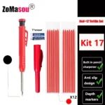 Lápiz de carpintero profesional, marcador de Agujero profundo de cabeza larga de Metal, ingeniería para herramientas de construcción de carpintería, papelería – Kit 17 30 Lápiz de carpintero profesional, marcador de Agujero profundo de cabeza larga de Metal, ingeniería para herramientas de construcción de carpintería, papelería – Kit 17 30