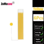 Lápiz de carpintero profesional, marcador de Agujero profundo de cabeza larga de Metal, ingeniería para herramientas de construcción de carpintería, papelería – Yellow refills 6Pcs 12 Lápiz de carpintero profesional, marcador de Agujero profundo de cabeza larga de Metal, ingeniería para herramientas de construcción de carpintería, papelería – Yellow refills 6Pcs 12