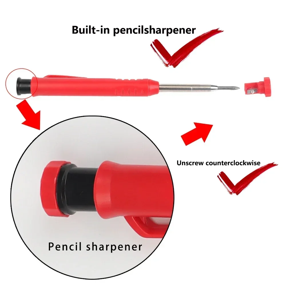 Lápiz de carpintero profesional, marcador de Agujero profundo de cabeza larga de Metal, ingeniería para herramientas de construcción de carpintería, papelería 5 Lápiz de carpintero profesional, marcador de Agujero profundo de cabeza larga de Metal, ingeniería para herramientas de construcción de carpintería, papelería 5