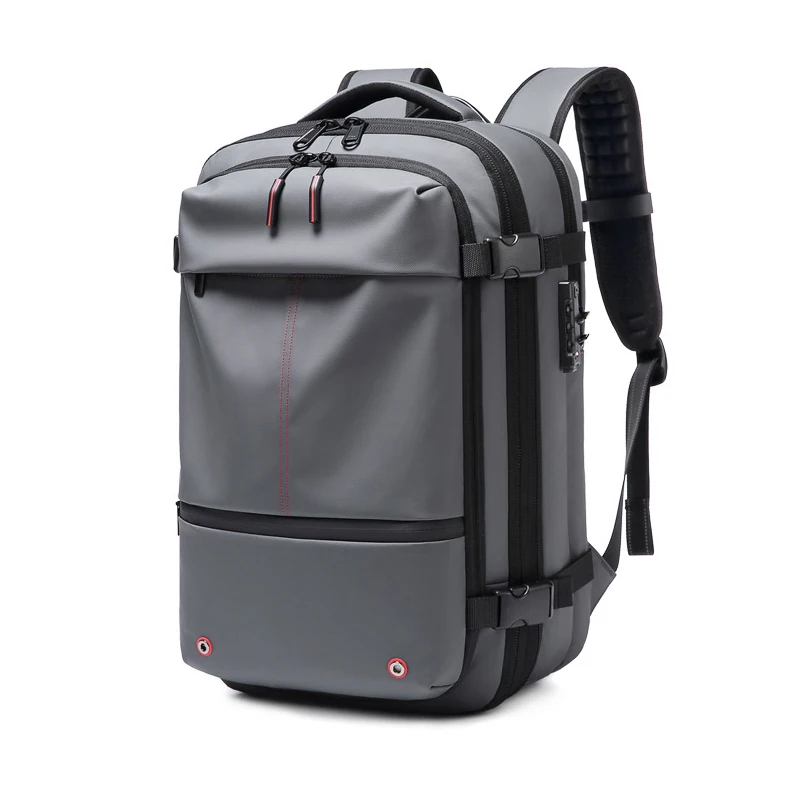 Mochila de compresión al vacío para hombre, bolsa de viaje para ordenador portátil de 17 pulgadas, de gran capacidad, para negocios y escuela – Gris 7 Mochila de compresión al vacío para hombre, bolsa de viaje para ordenador portátil de 17 pulgadas, de gran capacidad, para negocios y escuela – Gris 7